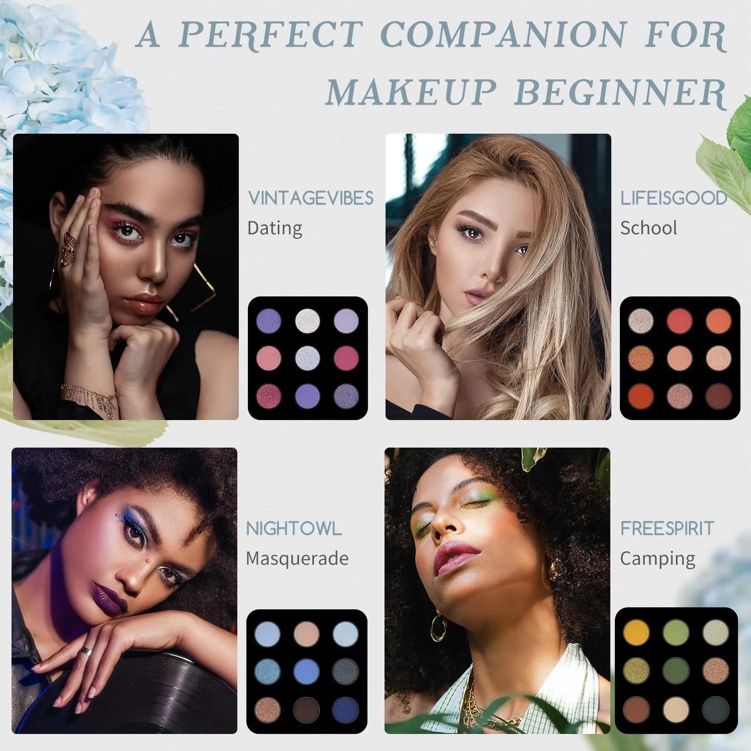 Color Nymph Makeup Palettes Makeup kits for Girls Any Ages, Teens Makeup Set for Beginner with Reusable Handbag, Eyeshadow Palette with Blushes Bronzer Highlighter Lipgloss Lip Oil Sharpener
