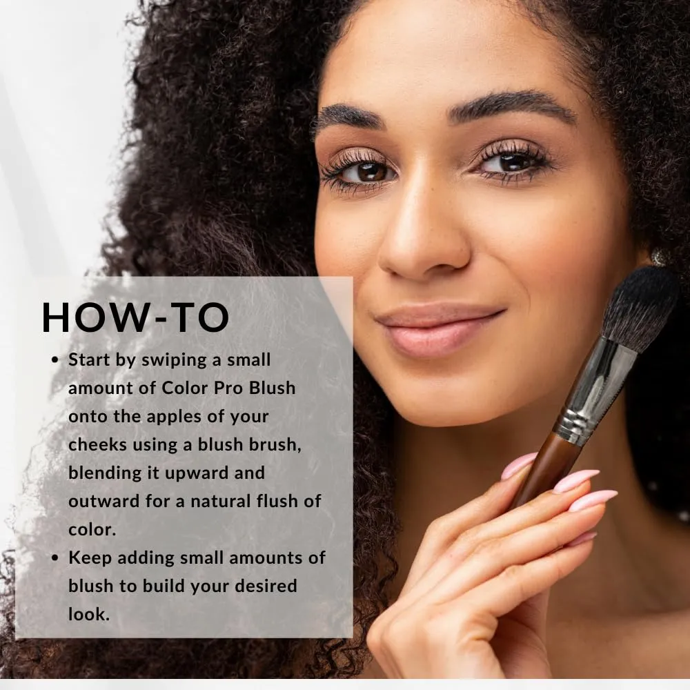 Color Pro Blush by Flori Roberts, Pressed Powder Blush with Buildable Coverage, Complexion Enhancing Makeup