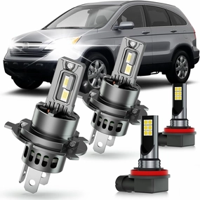 Compatible for 2007-2014 Honda CR-V CRV High Low Dual Beam FOG Lights Bulbs, 6000K White 400% Brighter Super Bright 1:1 Size Plug-and-Play Powersports or Off-road Use Bulbs, Pack of 4