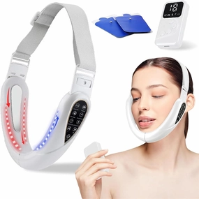Contourflex 4-in-1 Massager for Face, Facial Sculpting Device, Tightens Jawline, Reduces Sagging Skin, Give You A Hydrated and Smooth Little V Face (White)