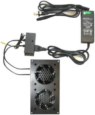 Coolerguys Pre-Set Thermal Controlled Cooling Kits for Cabinets, AV, and Components (Dual 80mm, Metal)