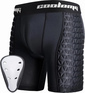 COOLOMG Youth Boys Baseball Sliding Shorts with Athletic Cup Padded Sliders Underwear for Football Lacrosse Hockey