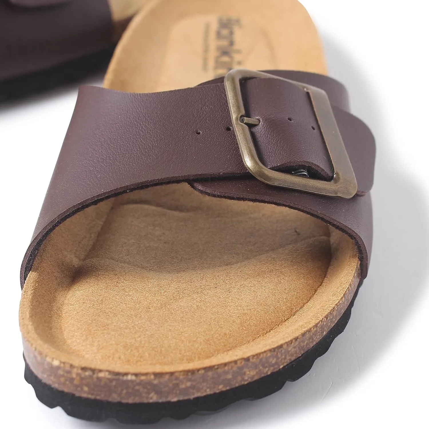 Cordoba Single Buckle Strap Bio Sandals for Women - Sustainable, Eco Friendly, Vegan Leather Sandals. Recycled Upper, Comfy Insole, Cork Midsole, EVA Sole. Made in Spain
