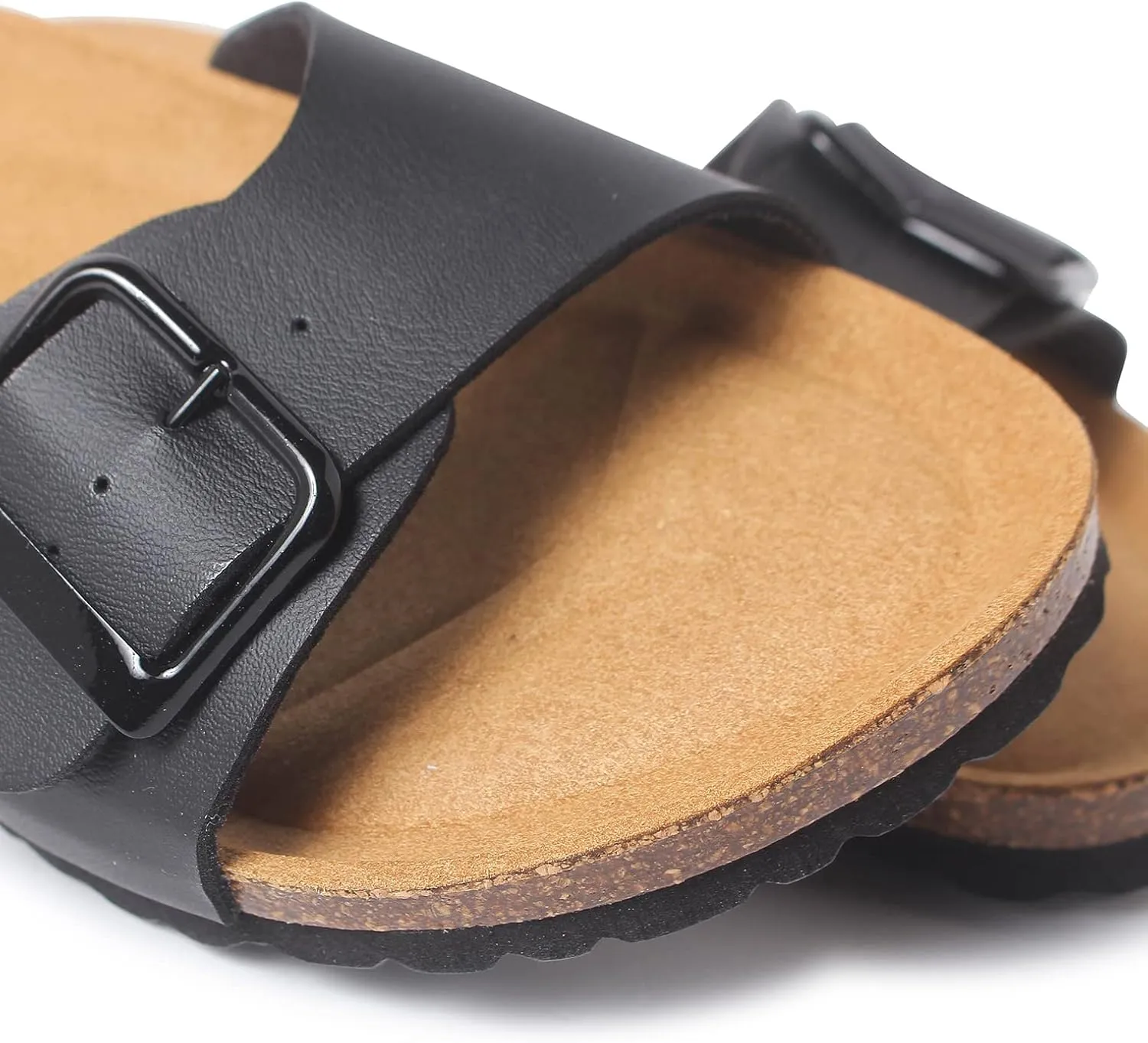 Cordoba Single Buckle Strap Bio Sandals for Women - Sustainable, Eco Friendly, Vegan Leather Sandals. Recycled Upper, Comfy Insole, Cork Midsole, EVA Sole. Made in Spain