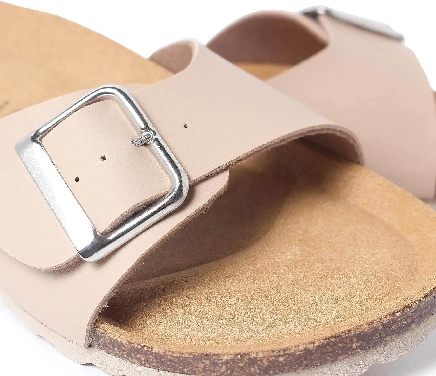 Cordoba Single Buckle Strap Bio Sandals for Women - Sustainable, Eco Friendly, Vegan Leather Sandals. Recycled Upper, Comfy Insole, Cork Midsole, EVA Sole. Made in Spain