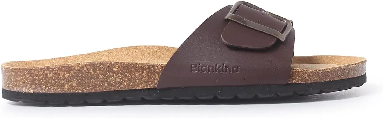 Cordoba Single Buckle Strap Bio Sandals for Women - Sustainable, Eco Friendly, Vegan Leather Sandals. Recycled Upper, Comfy Insole, Cork Midsole, EVA Sole. Made in Spain