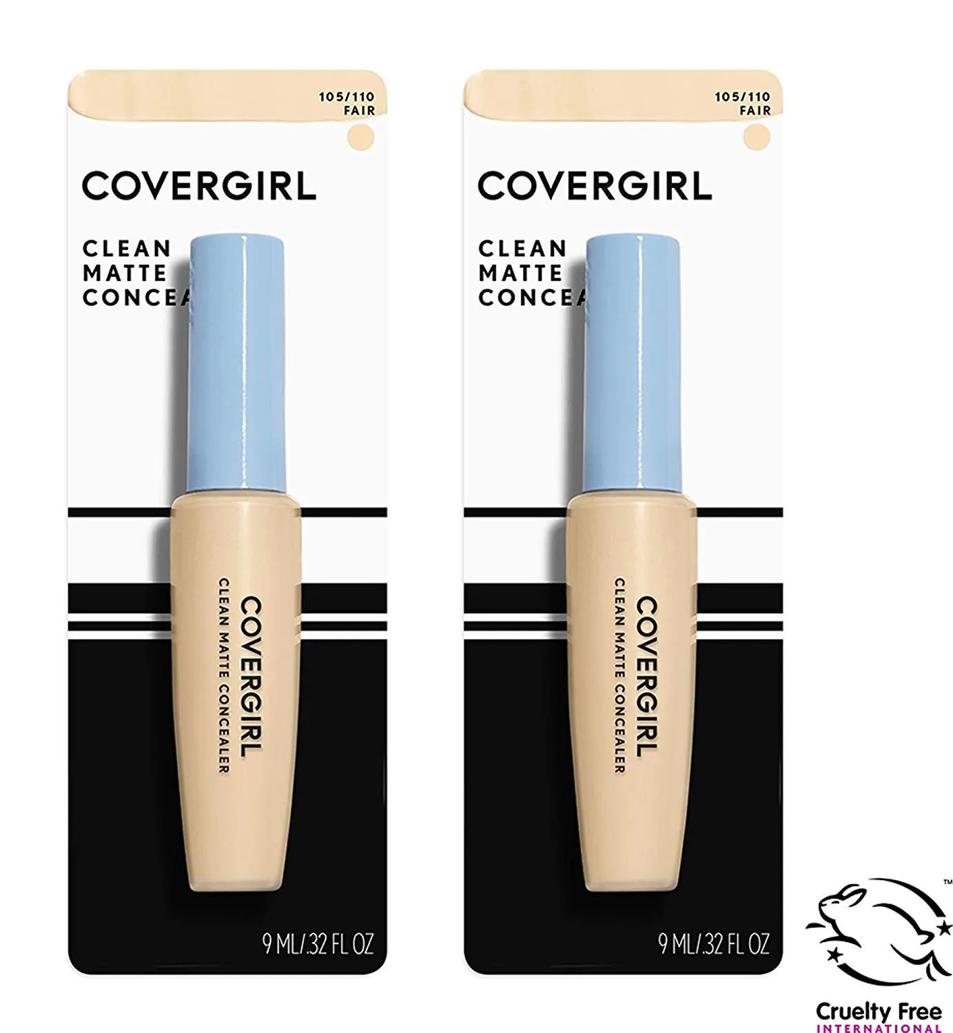 COVERGIRL Clean Matte Concealer, Fair 110, 0.37 Fl Oz, 2 Count