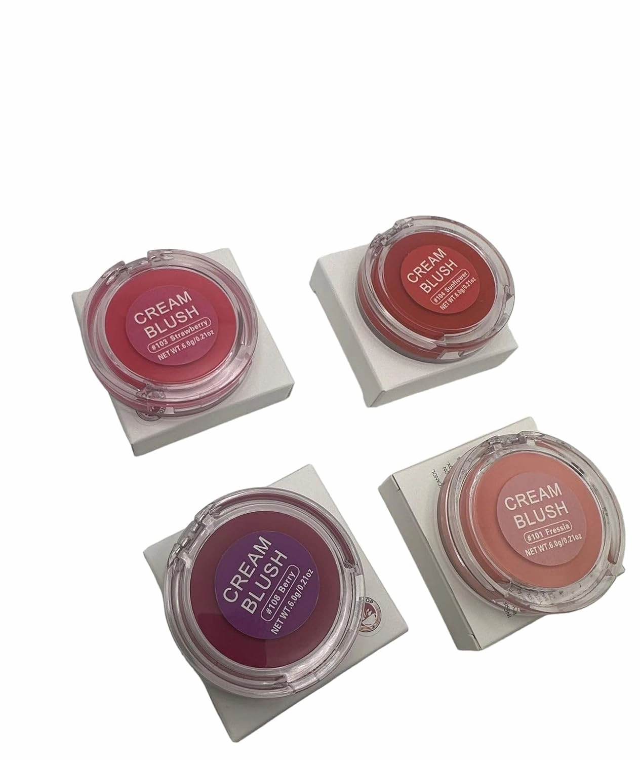 Cream blush monocromática, color lujosamente cremoso y mezclable, para ojos, labios y mejillas, peonía deslumbrante (Sunflower, Strawberry, fressia,Berry,sunflower)