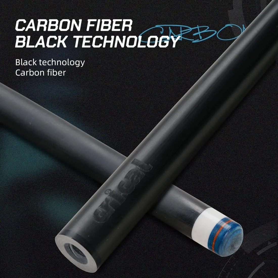 CRICAL Carbon Fiber Pool Cue Stick 58" Billiard Cue Sticks Professional Low Deflection Pool Sticks with 3/8 * 8 Pin Joint and 12.5mm Tip