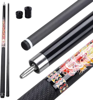 CROWN ME Carbon Fiber Pool Cue Stick, 12.5mm Tip Soft Grip Billiard Carbon Fiber cue, Weight 20OZ Cue Stick, 58" Pool Table Sticks