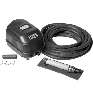 CrystalClear KoiAir Mini, Complete Pond Aeration Kit, Water Garden Oxygenation Bubbler System Adds Oxygen to Koi & Fish Ponds, Outdoor Diaphragm Compressor Pump, Air Line & Submersible Diffuser Stick