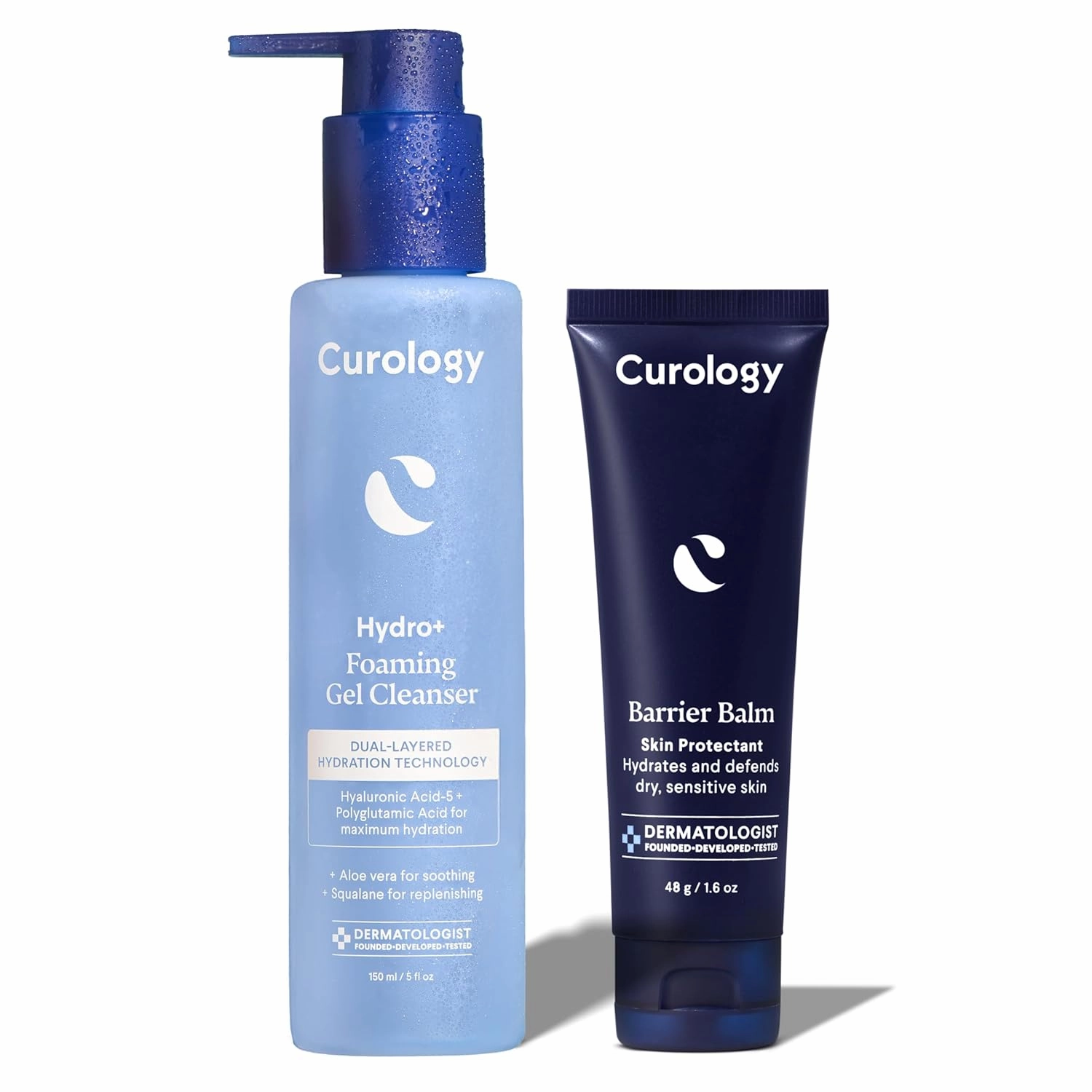 Curology Skin Care Barrier Set, Hydro  Foaming Gel Facial Cleanser and Barrier Balm Skin Protectant, Deeply Hydrating, Fragrance Free