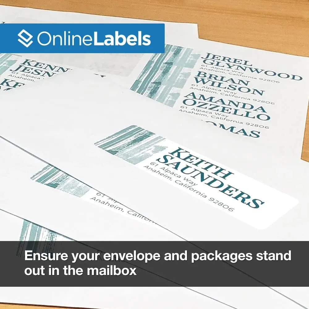Customizable Address Labels - 4 x 1.33 - Permanent, White Matte - Mailing, Barcoding - Pack of 14,000 Labels, 1,000 Sheets - Inkjet/Laser Printers - Online Labels