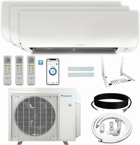 Daikin 36,000 BTU (12K   12K   12K) 20 SEER2 3-Zone Mini Split Wi-Fi Enabled Air Conditioner Heat Pump R-32 System with Maxwell 15 ft. Installation Kits and Wall Mounting Bracket
