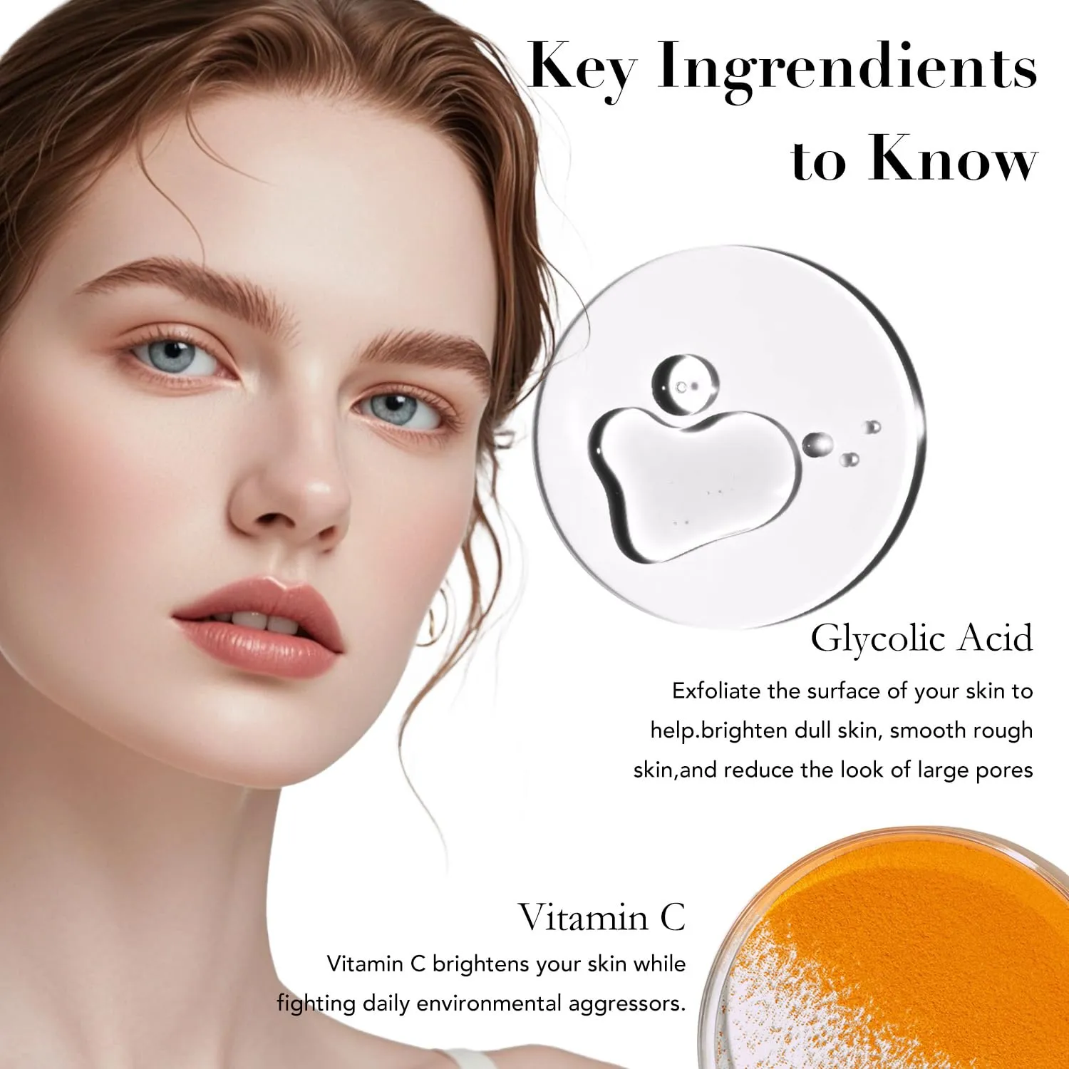 Daily Essential Skincare Set, Glycolic Acid Vitamin C Facial Skin Care Sets & Kits, 5 In 1 Skin Care Gifts for Women w/Exfoliates Face Wash, Toner, Serum, Moisturizer, and Mask, Vegan & Cruelty-Free