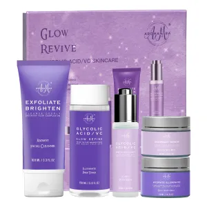 Daily Essential Skincare Set, Glycolic Acid Vitamin C Facial Skin Care Sets & Kits, 5 In 1 Skin Care Gifts for Women w/Exfoliates Face Wash, Toner, Serum, Moisturizer, and Mask, Vegan & Cruelty-Free