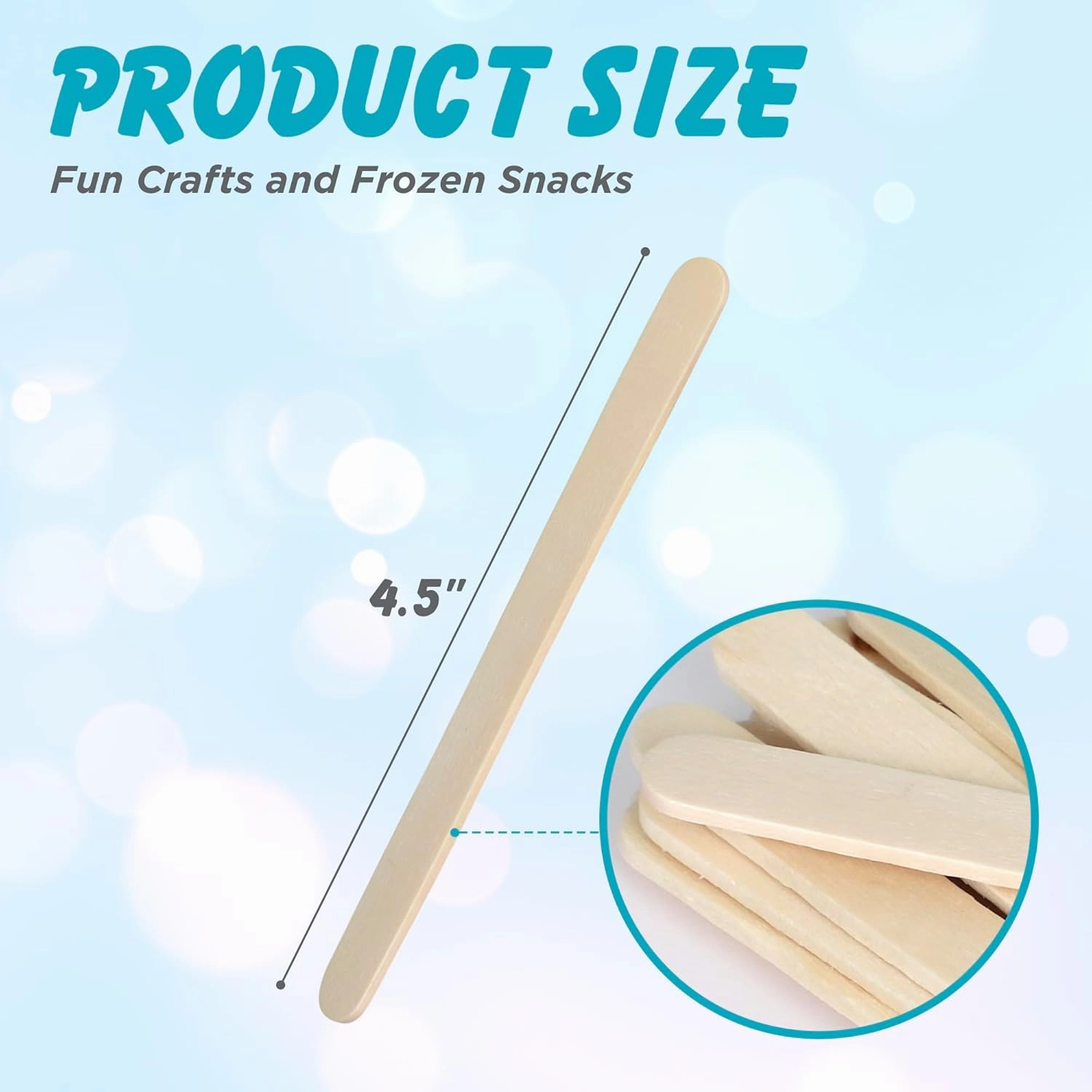 Darice 1000 Pcs Popsicle Stick, 4.5" Natural Wood Craft Sticks Supplies, Ice-Cream Stick Pop, Ages 3 