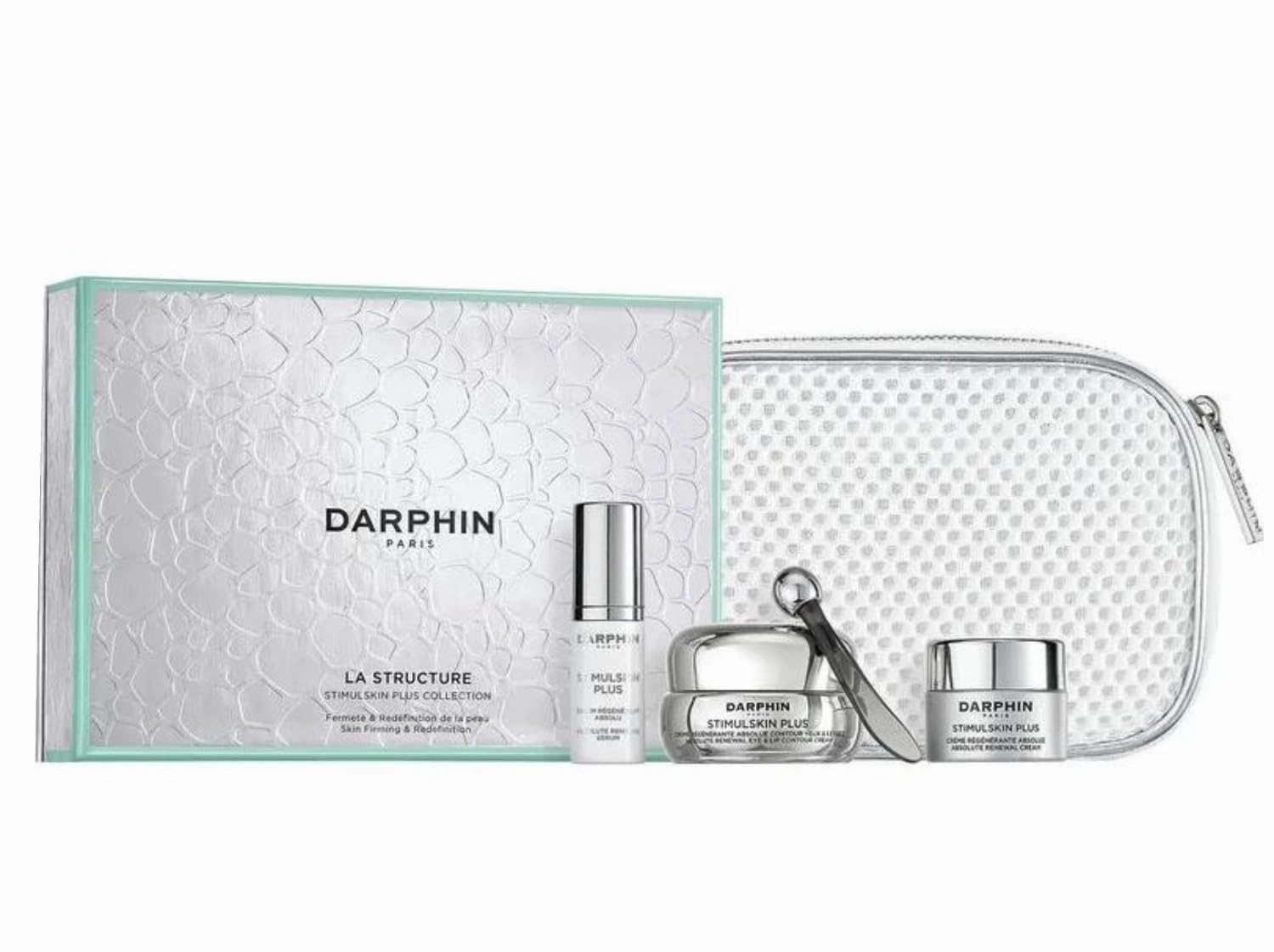 Darphin La Structure Stimulskin Plus 4 Piece Collection - Renewal Cream, Serum, Eye & Lip Cream, Cosmetic Bag GIFT SET
