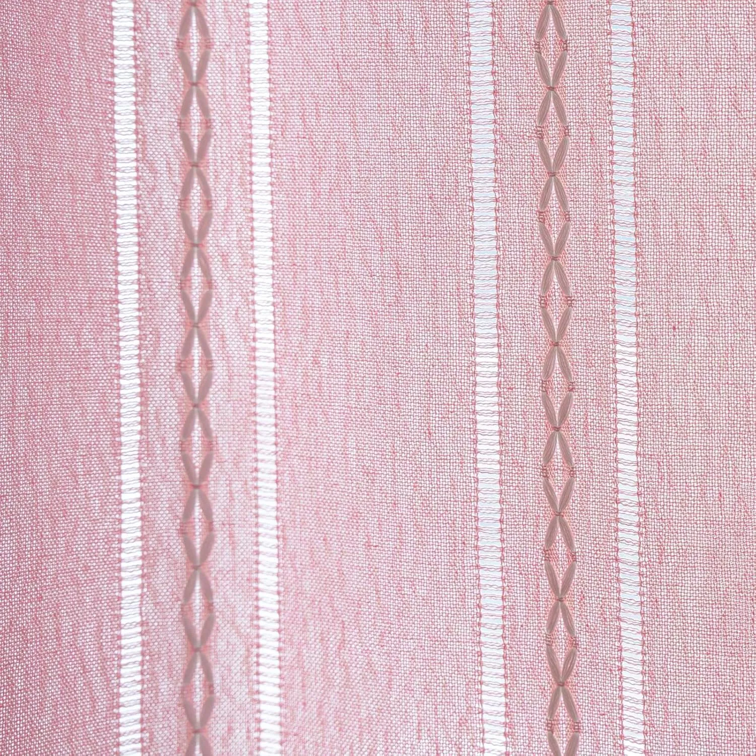 Deeprove Blush Pink Boho Curtain Valance for Cafe Kitchen Nursery Decor, Sheer Bohemian Farmhouse Cotton Linen Short Panel Tassel Toddler Baby Girl Princess Theme Window Treatment, W52 x L18, 1 Piece