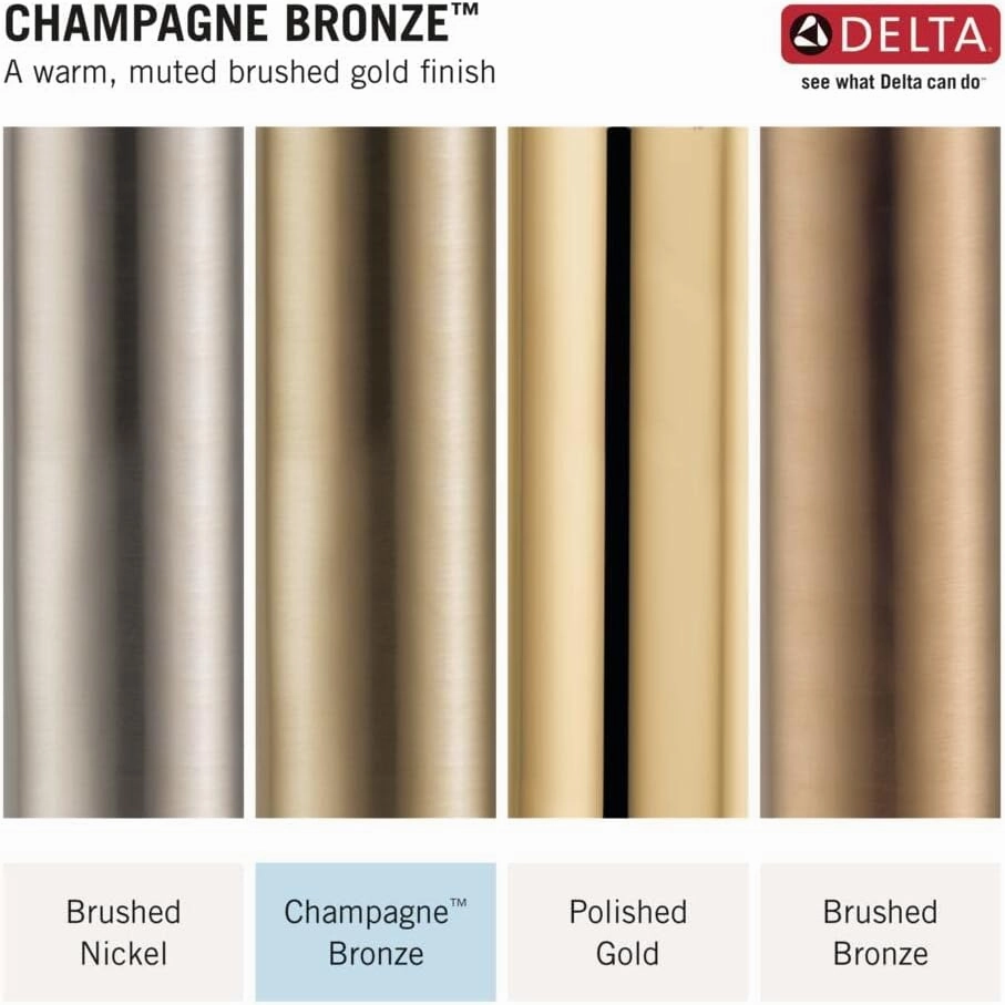 Delta Faucet Arvo 14 Series Single-Handle Tub and Shower Trim Kit, Shower Faucet with 4-Spray In2ition 2-in-1 Dual Hand Held Shower Head with Hose, Champagne Bronze 144840-CZ-I (Valve Included)