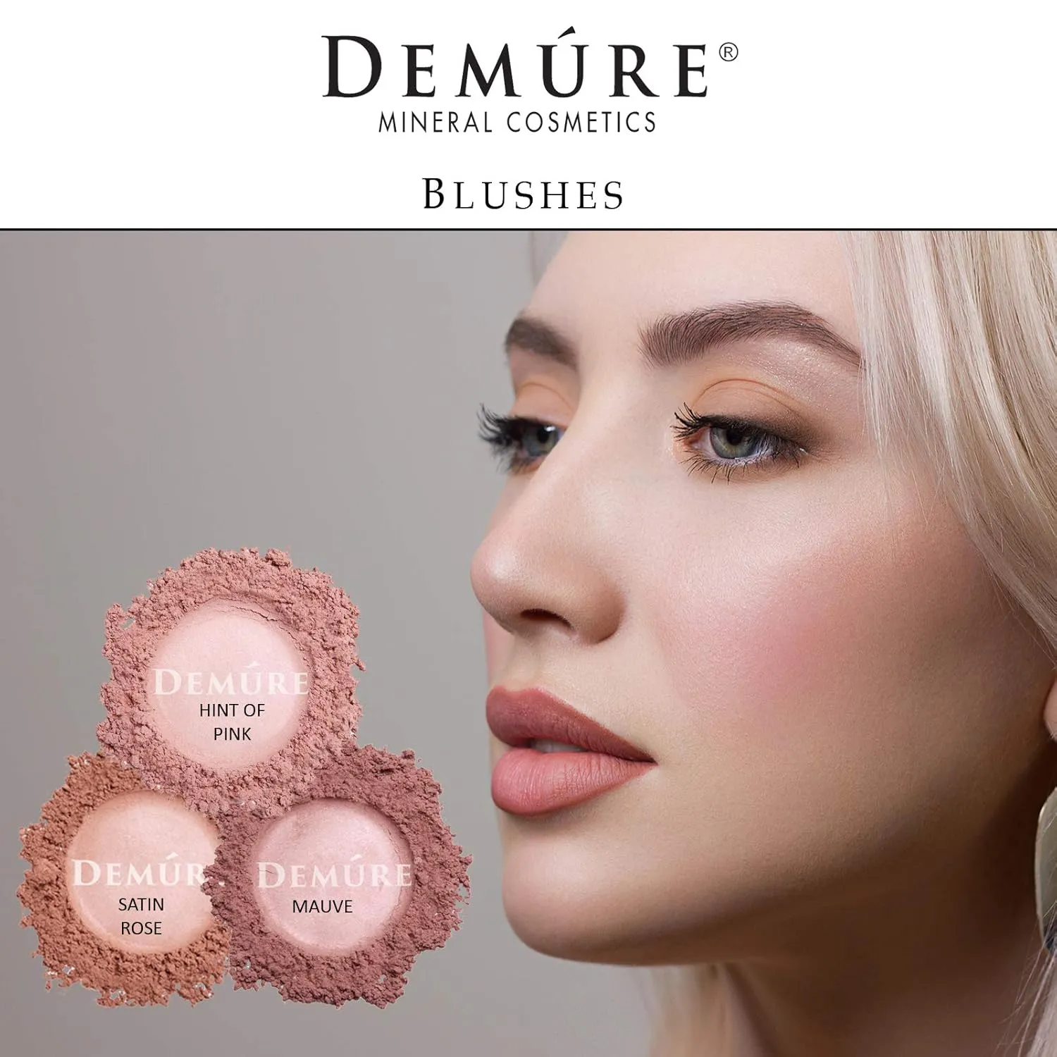 Demure Mineral Loose Powder Blush - Natural, Professional, Cruelty-Free Makeup (Satin Rose)
