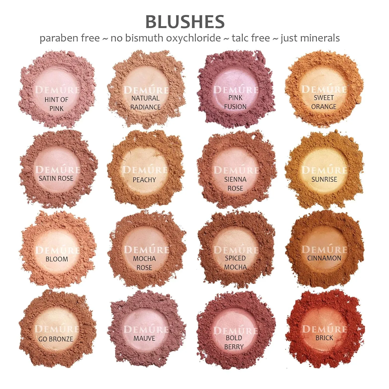 Demure Mineral Loose Powder Blush - Natural, Professional, Cruelty-Free Makeup (Satin Rose)