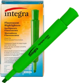 Desk Highlighter, Chisel Tip, Fluorescent Green (ITA33324)
