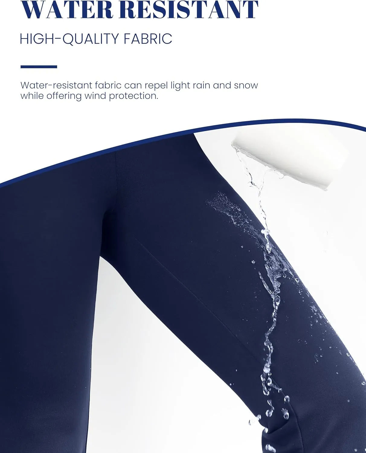 Desol Waterproof Fleece Lined Flare Leggings for Women,Yoga Pants with 4 Pockets,Thermal Work Pants for Winter