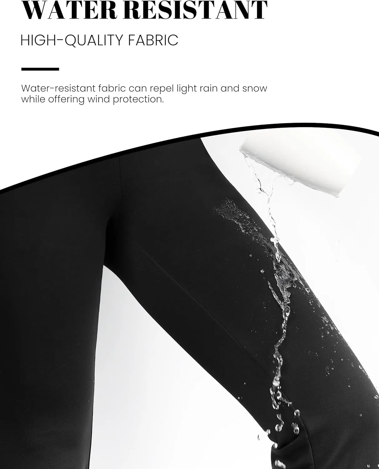 Desol Waterproof Fleece Lined Flare Leggings for Women,Yoga Pants with 4 Pockets,Thermal Work Pants for Winter