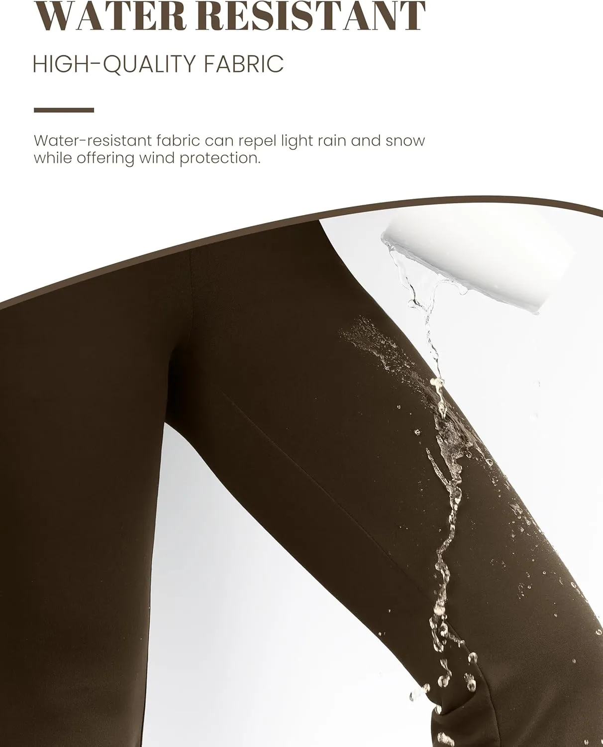 Desol Waterproof Fleece Lined Flare Leggings for Women,Yoga Pants with 4 Pockets,Thermal Work Pants for Winter