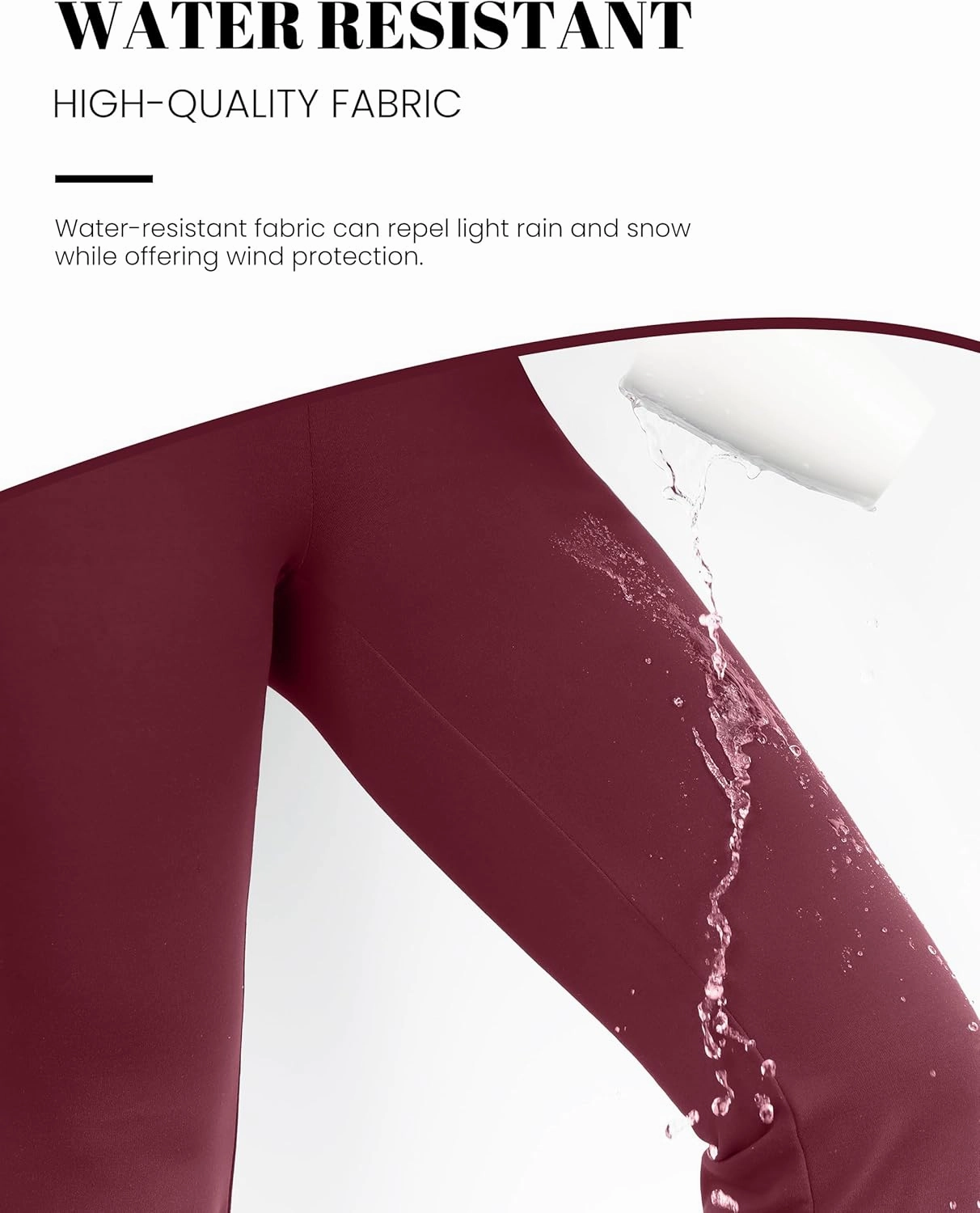 Desol Waterproof Fleece Lined Flare Leggings for Women,Yoga Pants with 4 Pockets,Thermal Work Pants for Winter
