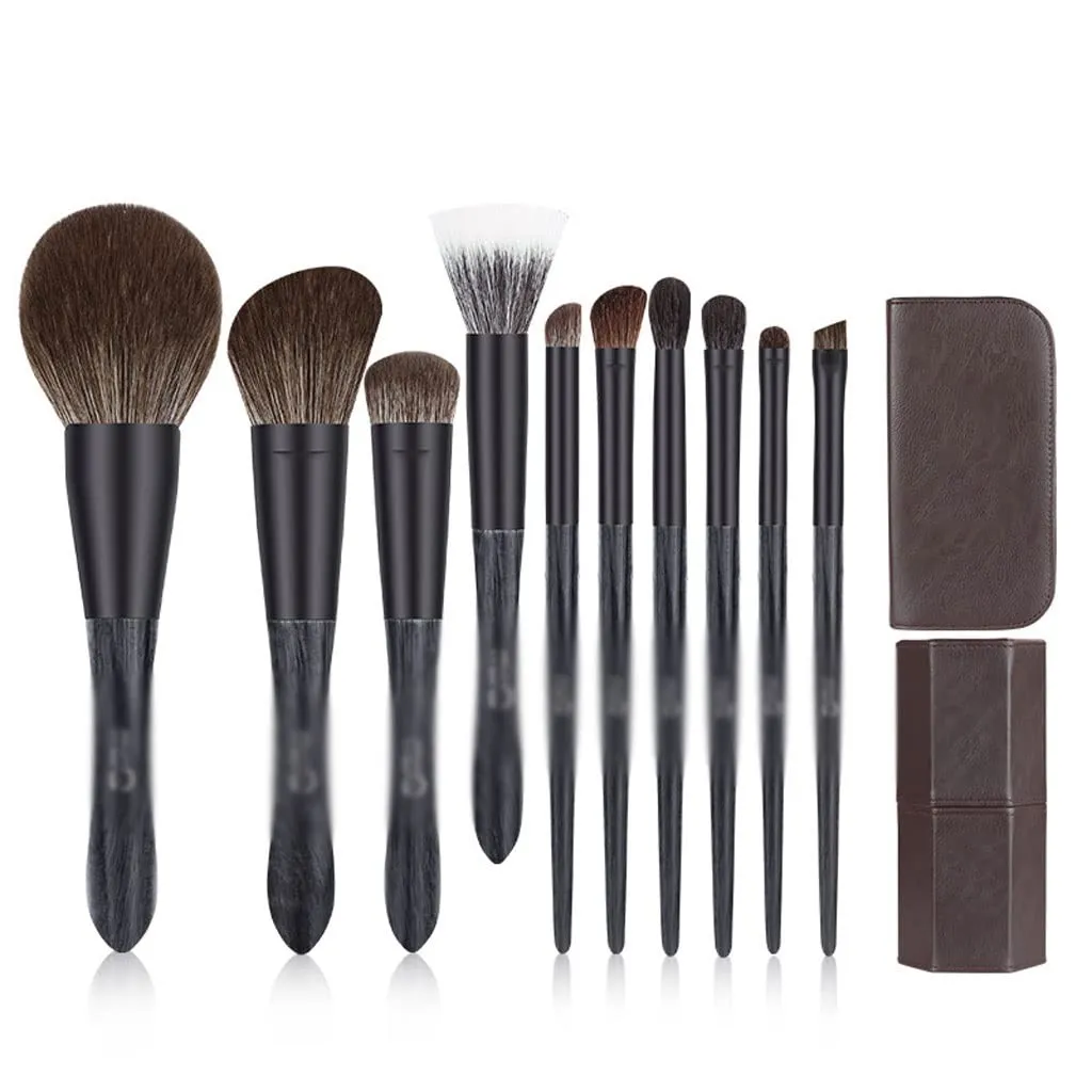 DFHBFG 10 Brushes Set Complete Brushes Concealer Brush Spot Brush Loose Powder Brush Eye Shadow Brush(D,1)