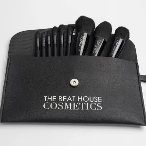 DIAMONDS R 4EVER 9 PIECE LUXURY MAKE UP BRUSH SET (Black Magic) Black | Premium Synthetic Brush Set | Powder Foundation Contour Blush Concealer Eye Shadow Blending Liner Make Up Brush Kit