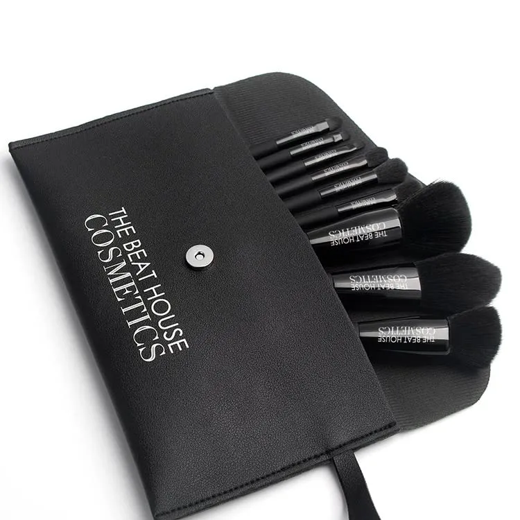 DIAMONDS R 4EVER 9 PIECE LUXURY MAKE UP BRUSH SET (Black Magic) Black | Premium Synthetic Brush Set | Powder Foundation Contour Blush Concealer Eye Shadow Blending Liner Make Up Brush Kit