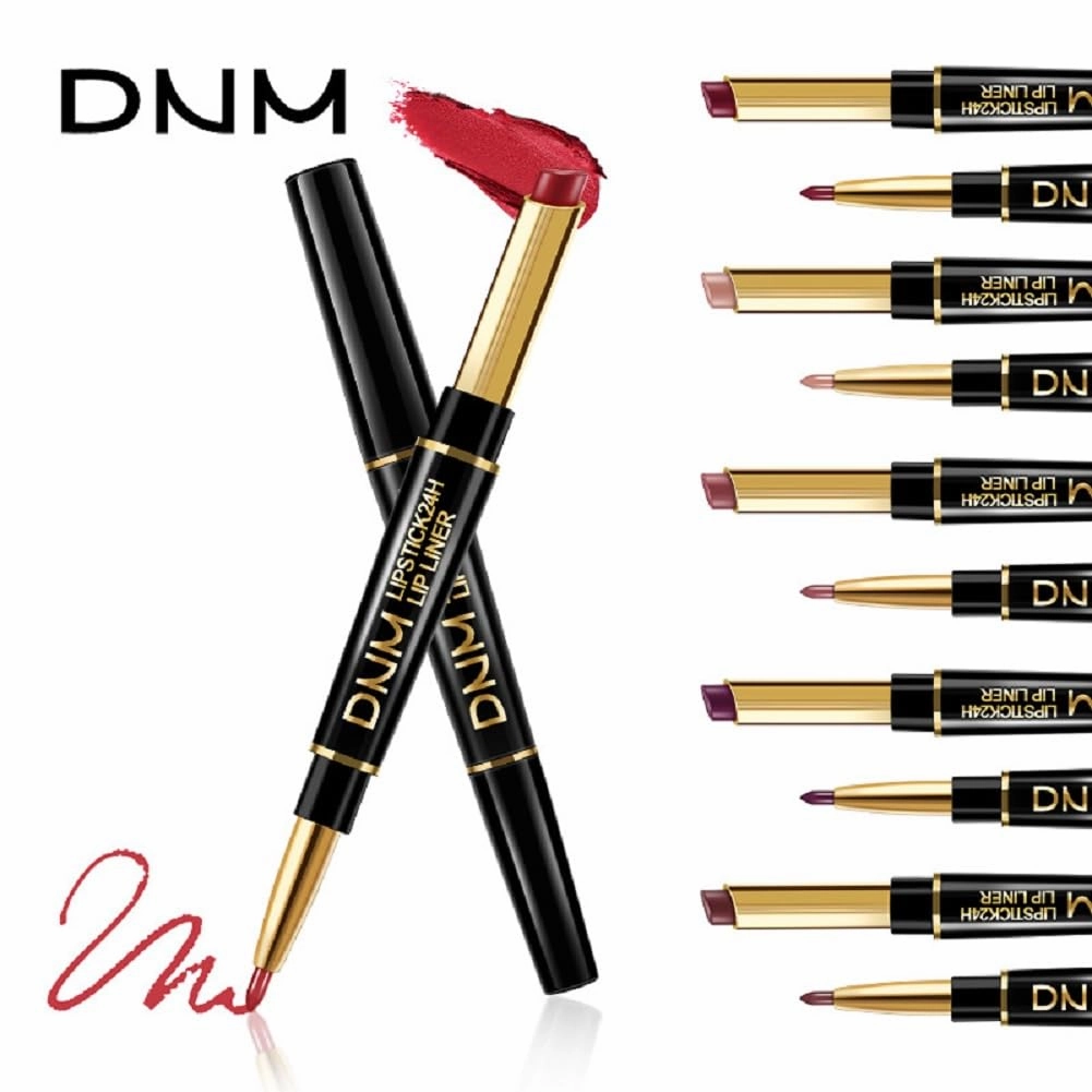 DNM Double head Lip Liner Pearl matte color developing waterproof lip liner (6pcs set 2)