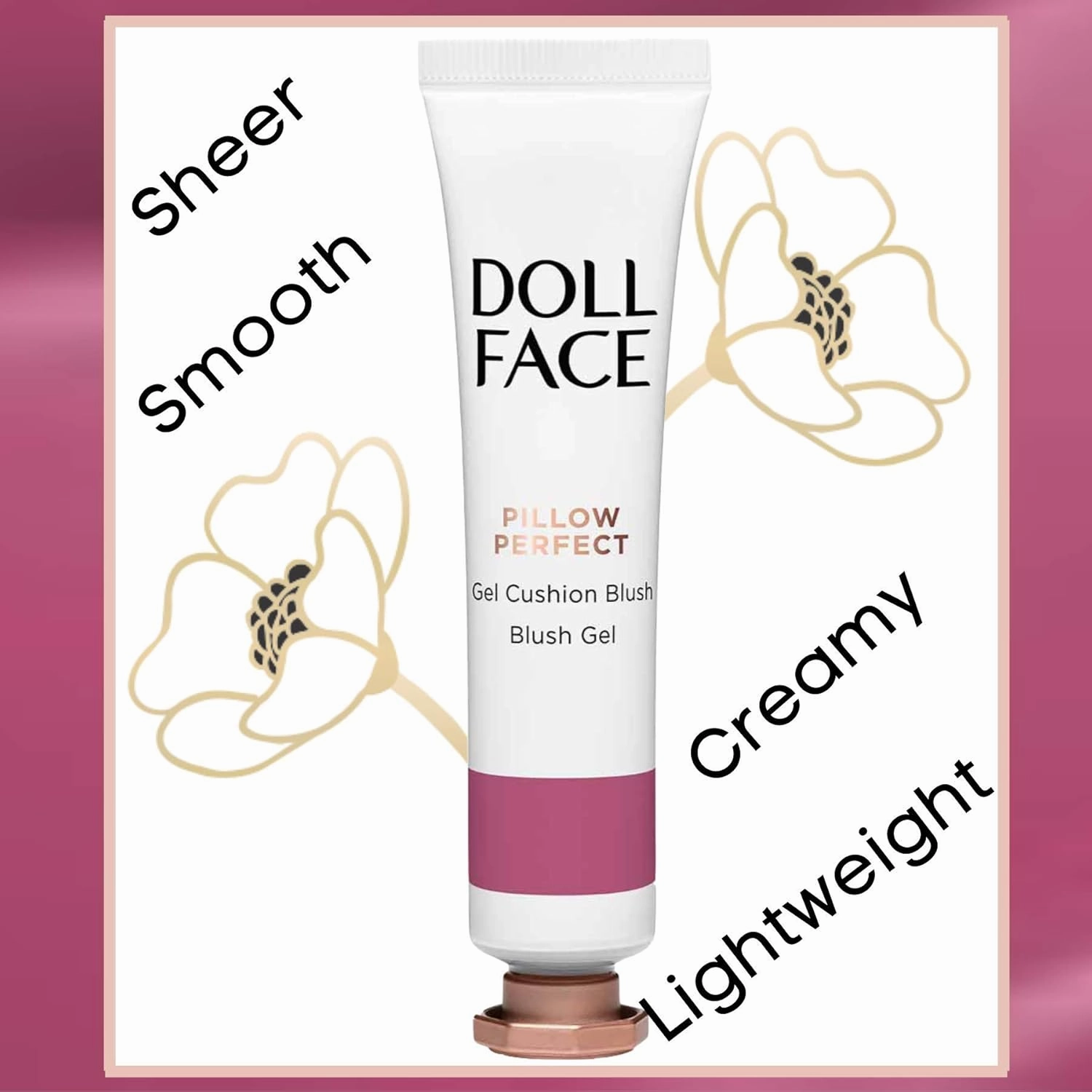 DOLL FACE Liquid Blush for Cheeks | Pillow Perfect Gel Cushion Blush | Cream Blusher Makeup | Lightweight, Blendable & Buildable Natural Radiance (Gossip)