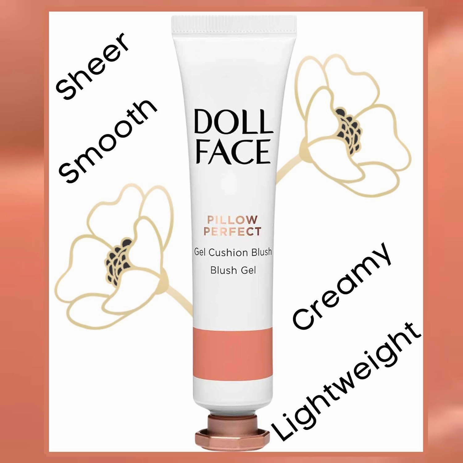 DOLL FACE Liquid Blush for Cheeks | Pillow Perfect Gel Cushion Blush | Cream Blusher Makeup | Lightweight, Blendable & Buildable Natural Radiance (Whisper)