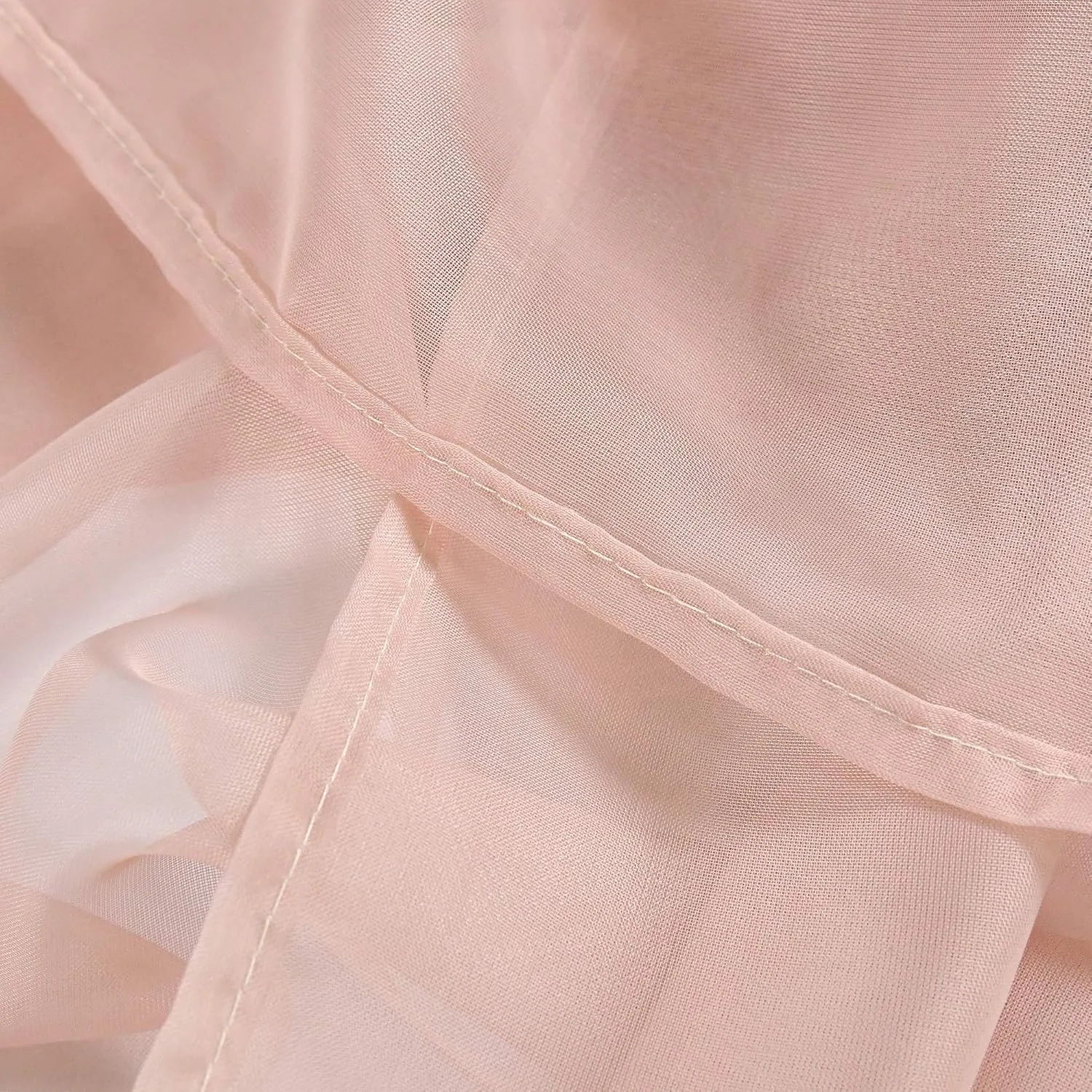 DONREN 2 Panels Solid Color Blush Pink Sheer Curtains Elegant Rod Pocket Window Voile Panels Drapes for Bedroom Living Room (52X95 Inches)