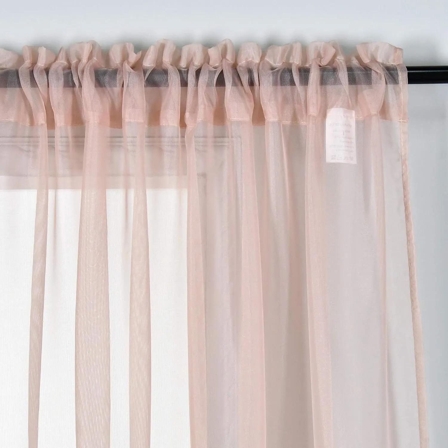 DONREN 2 Panels Solid Color Blush Pink Sheer Curtains Elegant Rod Pocket Window Voile Panels Drapes for Bedroom Living Room (52X95 Inches)