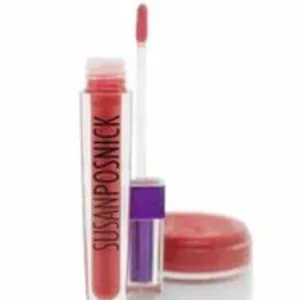 (Double Duty DD Gloss: Natural Makeup, Cruelty Free, Vegan Hydrating Lipgloss & Natural Blush Tint (Red Velvet) US Brand