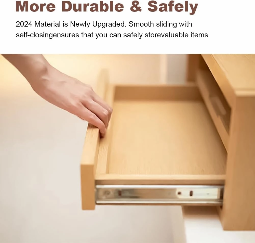 Drawer Slides Center Track for Kenlin Rite-Trak II Rails Kit, 14 Inch Drawer Metal Slides with Stop & Roller, Replacement for Dresser Nightstand Wardrobe Cabinet Drawer Tracks and Rails Kits (1 Pack)