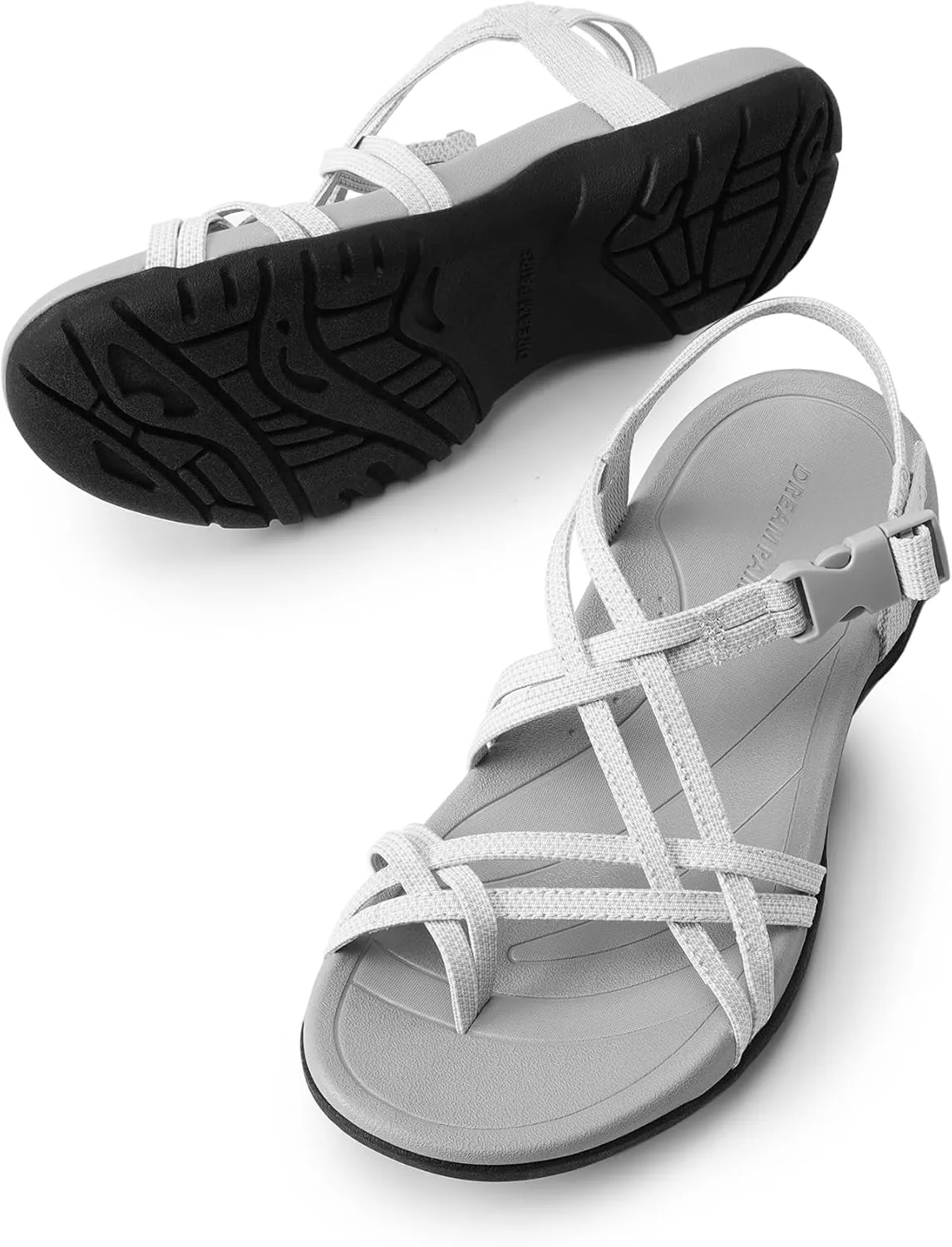 DREAM PAIRS Women's Comfort Walking Sport Athletic Sandals With Arch Support Elastic Strap Casual Hiking Outdoor Beach Summer Shoes