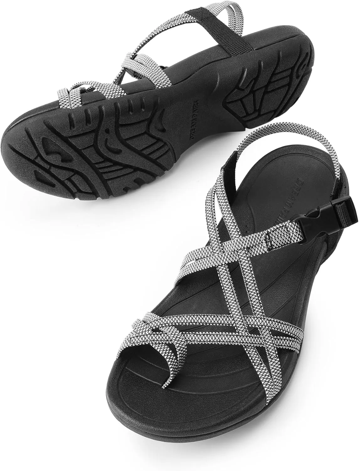DREAM PAIRS Women's Comfort Walking Sport Athletic Sandals With Arch Support Elastic Strap Casual Hiking Outdoor Beach Summer Shoes
