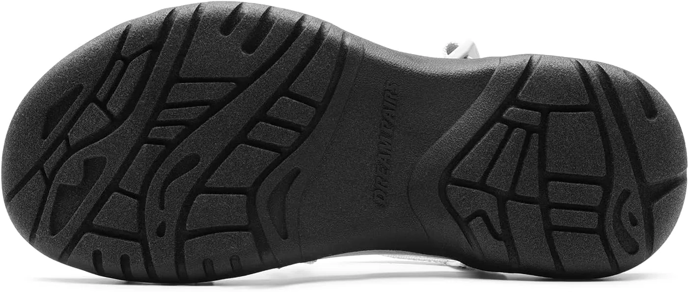 DREAM PAIRS Women's Comfort Walking Sport Athletic Sandals With Arch Support Elastic Strap Casual Hiking Outdoor Beach Summer Shoes