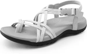 DREAM PAIRS Women's Comfort Walking Sport Athletic Sandals With Arch Support Elastic Strap Casual Hiking Outdoor Beach Summer Shoes
