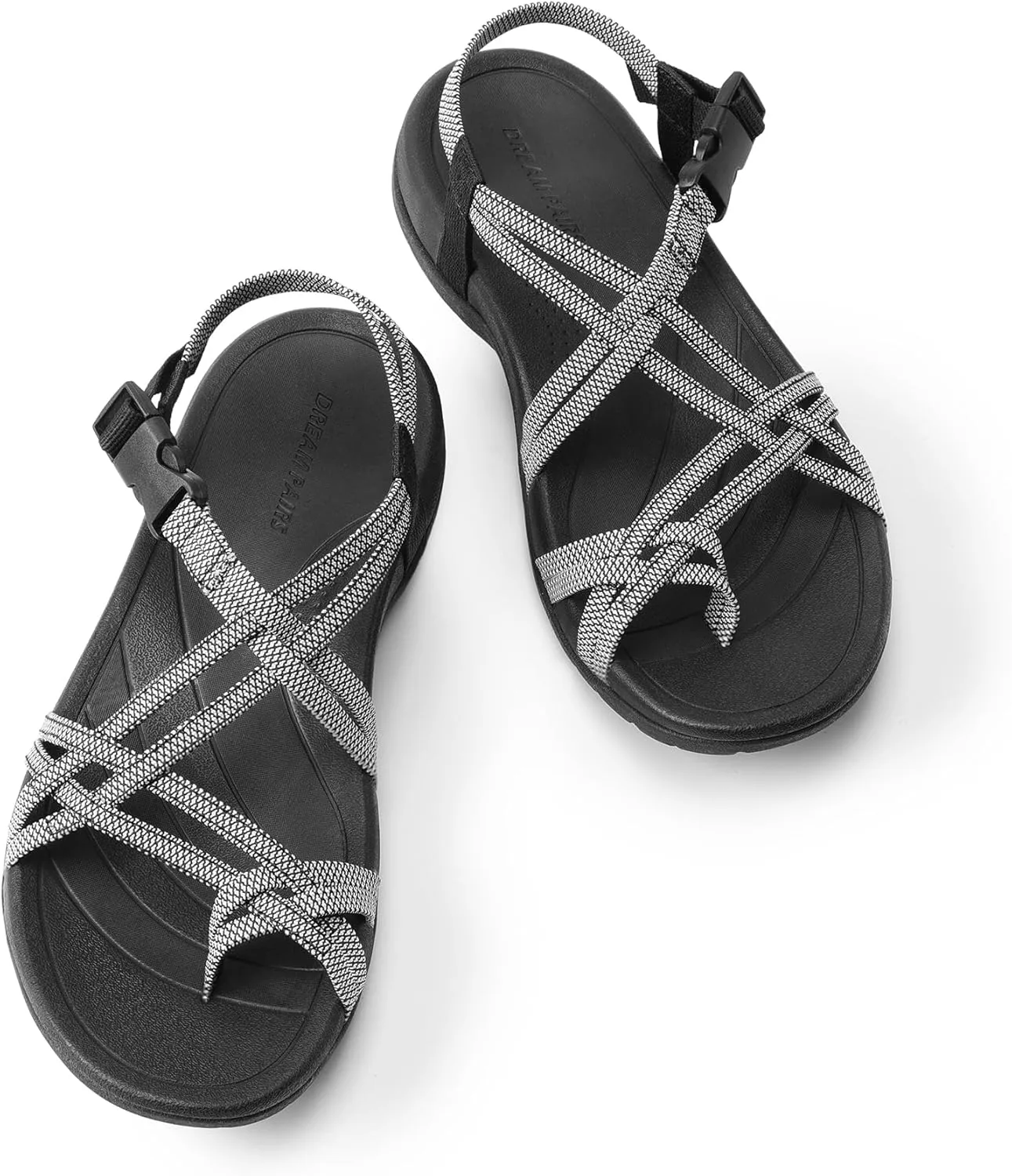 DREAM PAIRS Women's Comfort Walking Sport Athletic Sandals With Arch Support Elastic Strap Casual Hiking Outdoor Beach Summer Shoes