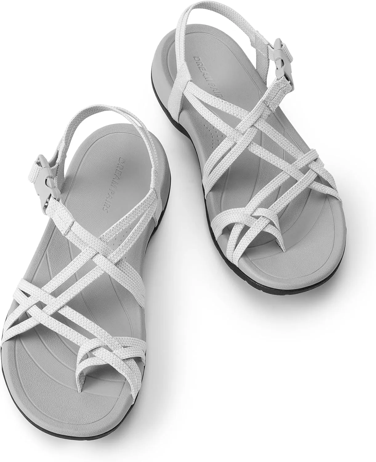 DREAM PAIRS Women's Comfort Walking Sport Athletic Sandals With Arch Support Elastic Strap Casual Hiking Outdoor Beach Summer Shoes
