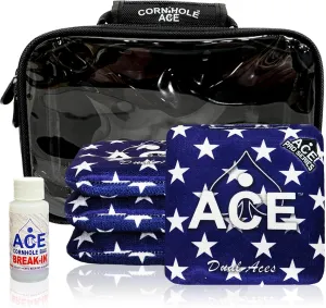 Dual Aces | ACE Pro Cornhole Bags   PRO Kits | Dual Sided Slick Slicker All Weather | Optional Bag Break in and Carrying Case | Set of 4