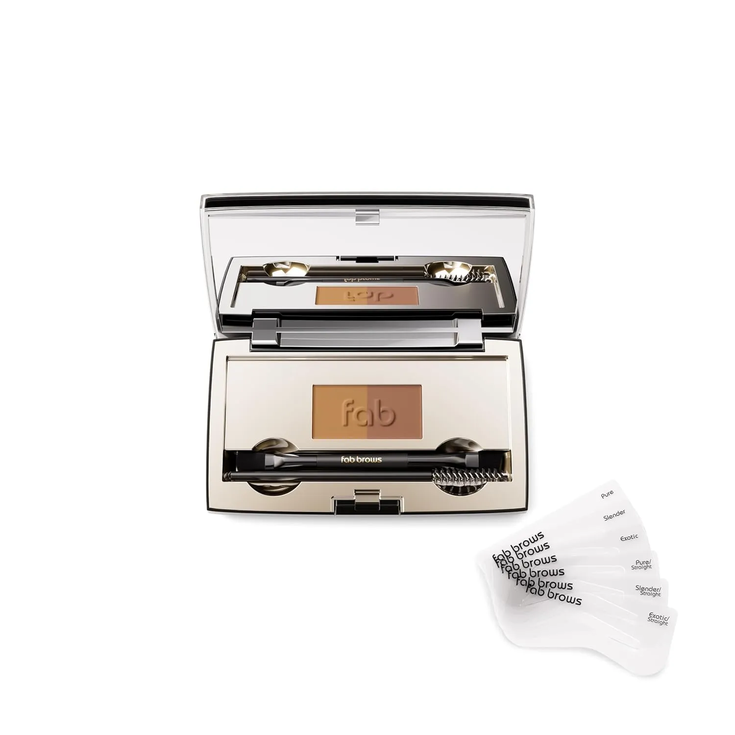 Duo Eyebrow Kit - Ultimate Brow Kit with Compact Powder Mirror and Waterproof Eye Makeup Contour Palette Set (Dark Brown/Chocolate Brown)