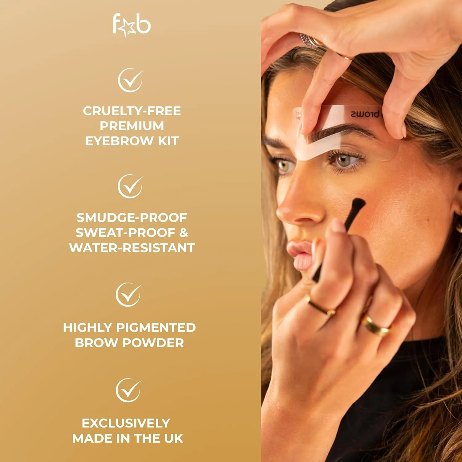 Duo Eyebrow Kit - Ultimate Brow Kit with Compact Powder Mirror and Waterproof Eye Makeup Contour Palette Set (Dark Brown/Chocolate Brown)